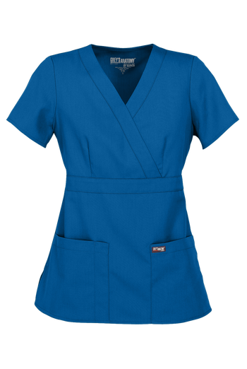 Grey's Anatomy by Barco Riley Women's 3-Pocket Modern Fit Mock Wrap Scrub Top