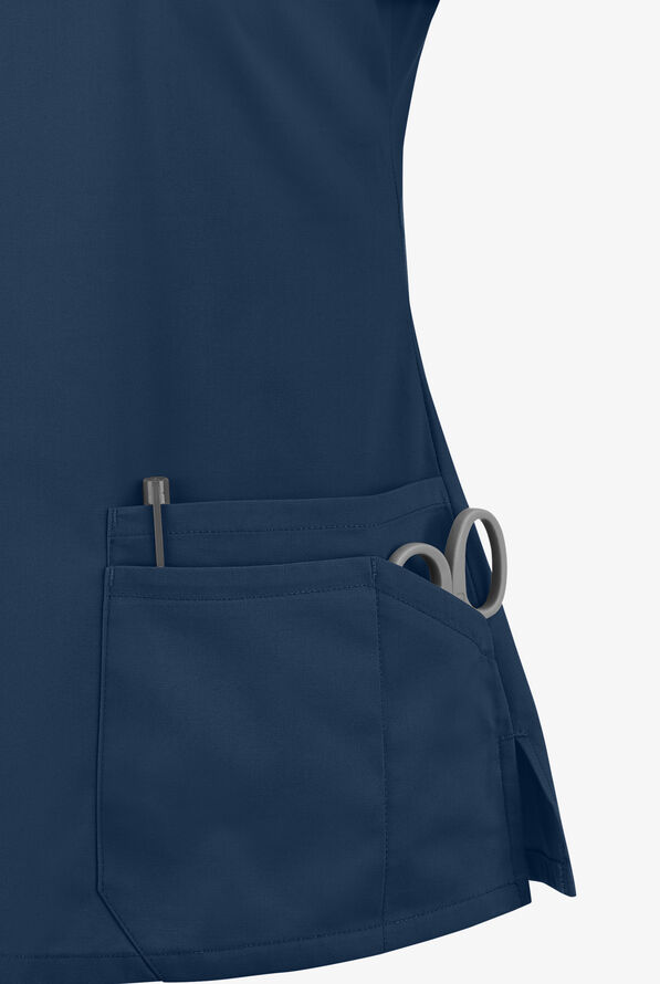 Dickies EDS Signature Women's 6-Pocket Contemporary Fit V-Neck Scrub Top - Navy - 3