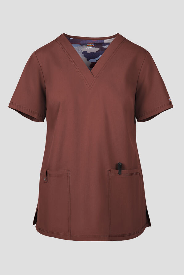 Dickies Forge Women's 2-Pocket V-Neck Scrub Top - Terrain - 1