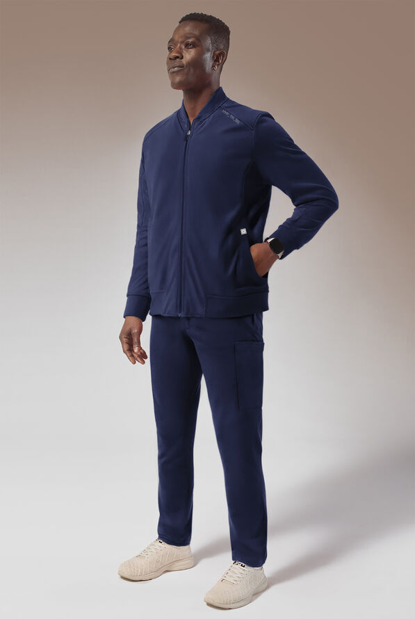 Hypothesis Omni Men's 3-Pocket Zip Front Scrub Jacket - Navy - 3