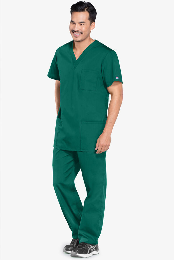 Blusa m&eacute;dica unisex Cherokee Workwear con 3 bolsillos y cuello en V - Hunter - 2