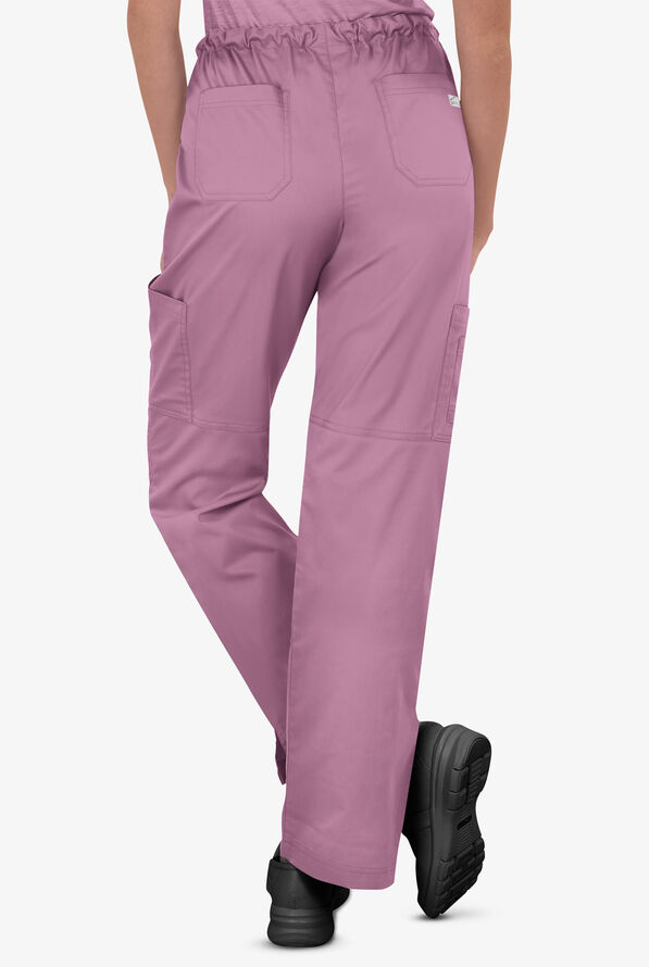 Butter-Soft STRETCH Women's 10-Pocket Drawstring Scrub Pants - Smokey Mauve - 3