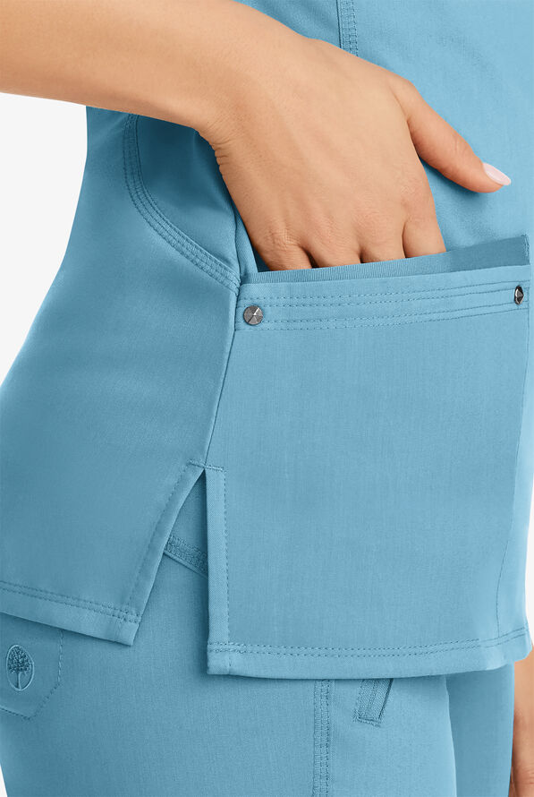 Healing Hands Purple Label Juliet Women's 2-Pocket STRETCH Princess Seam Scrub Top - Spectra Blue - 3