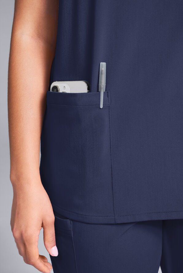 Blusa médica Hypothesis Base con cuello en V y 3 bolsillos para mujer - Navy - 6
