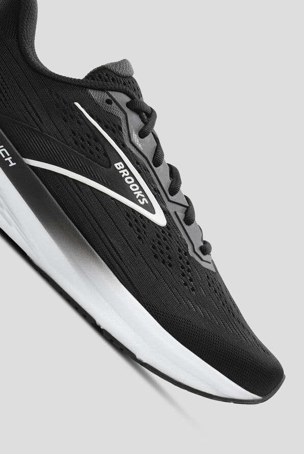 Brooks Men's Launch 12 Black/Grey/White Athletic Lace Up Shoes - null - 3