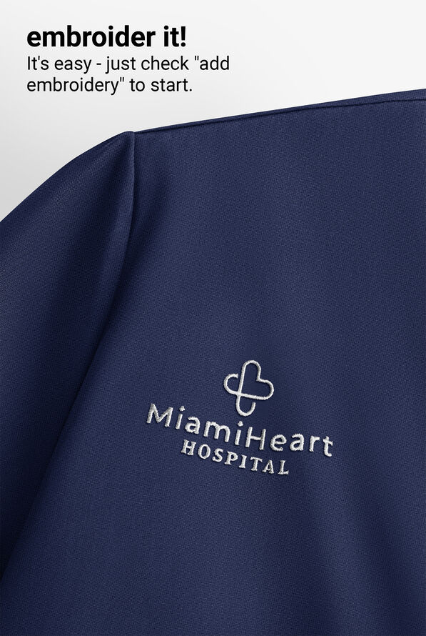 Skechers by Barco Ripstop Station Men's 3-Pocket STRETCH Notched Hem Round Neck Scrub Top - Navy - 6