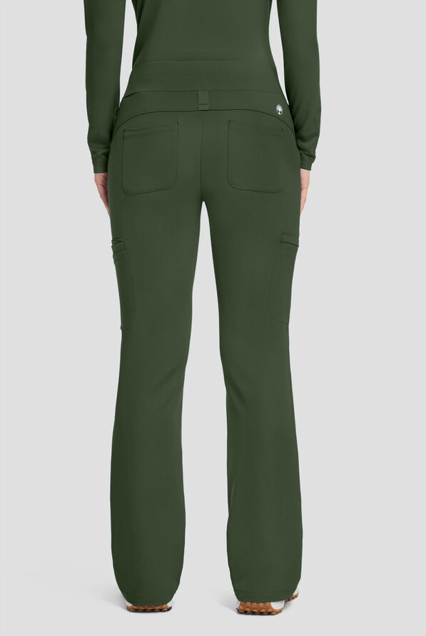 Pantalón médico Healing Hands 360 Joelle STRETCH Petite de tiro alto con piernas anchas y 6 bolsillos para mujer - Dark Pine - 4