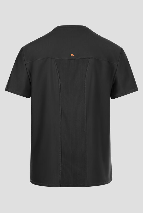 Infinity GNR8 Kinetic Knit Men's 1-Pocket STRETCH Tuckable Crew Neck Scrub Top - Black - 2