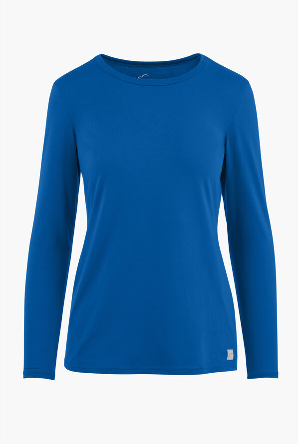 Butter-Soft Core Women's Long Sleeve Crew Neck Underscrub - Royal - 1