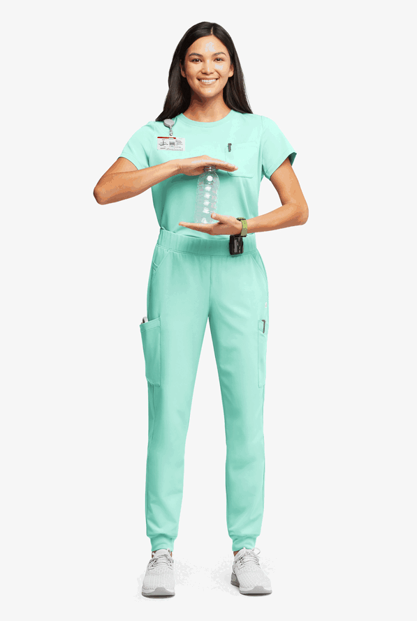 Pantal&oacute;n m&eacute;dico ReSurge Amber estilo jogger con piernas pitillo y 7 bolsillos para mujer - Jelly Mint - 5