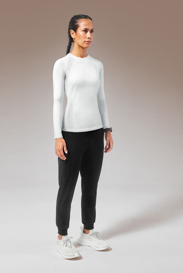 Camiseta m&eacute;dica Hypothesis Inner K Contour con mangas largas y cuello redondo para mujer - White - 3