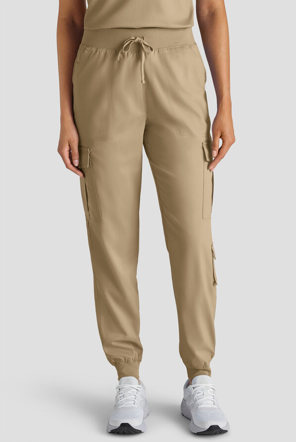 Butter-Soft STRETCH FLXTEK+ Women's 8-Pocket Cargo Jogger Scrub Pant - Golden Sand - 2