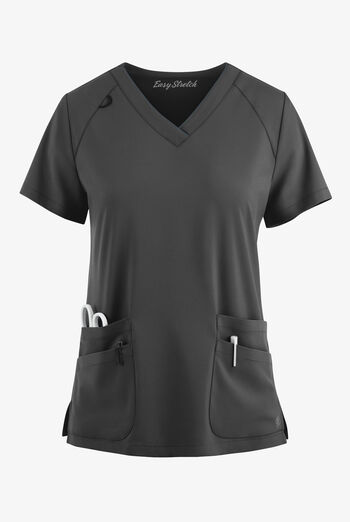 Easy STRETCH Cassia Women's 4-Pocket V-Neck with Contrast Piping Scrub Top