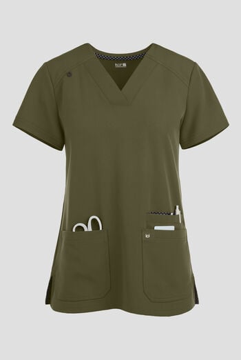 Blusa m&eacute;dica Koi Next Gen Hustle and Hear con cuello en V y 3 bolsillos para mujer