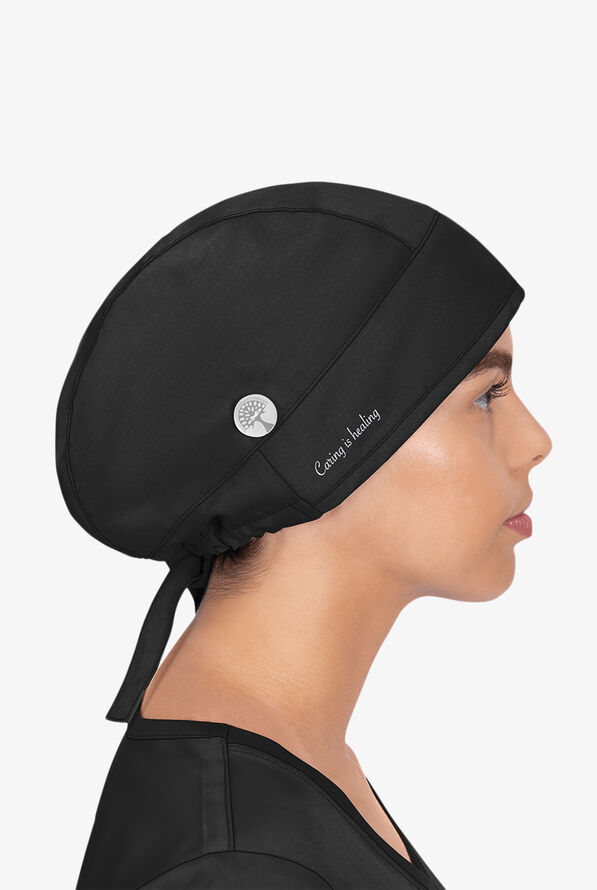 Healing Hands Sawyer Unisex Exterior Button Scrub Hat - Black - 1