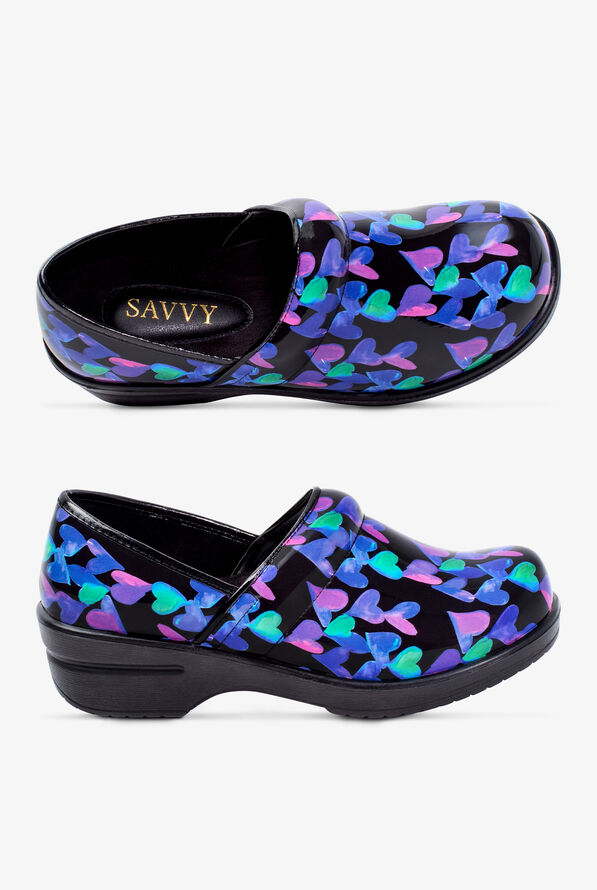 Savvy Women's Brandy Hearts Nursing Clogs - null - 1