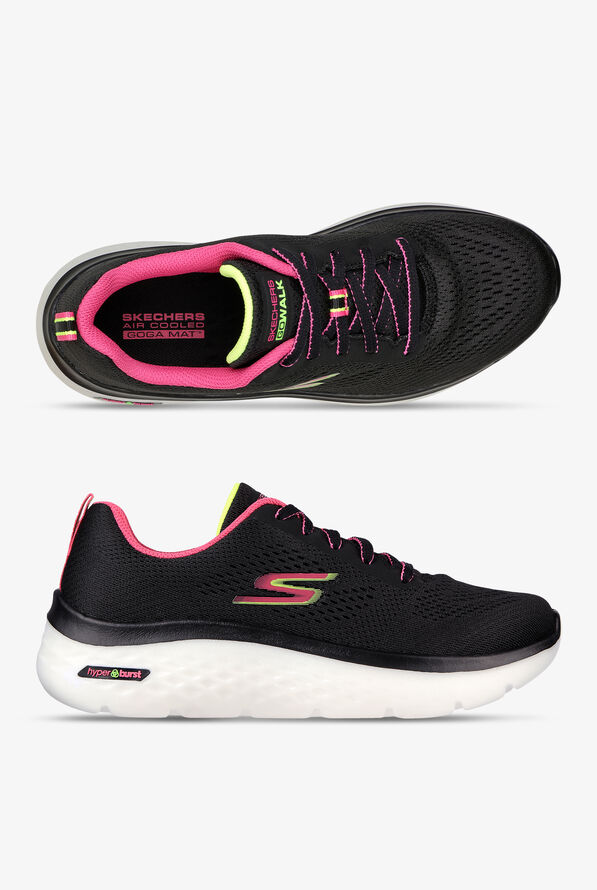 Skechers Performance Women's Go Walk Hyper Burst Black/Multi Athletic Lace Up Nursing Shoes - null - 1