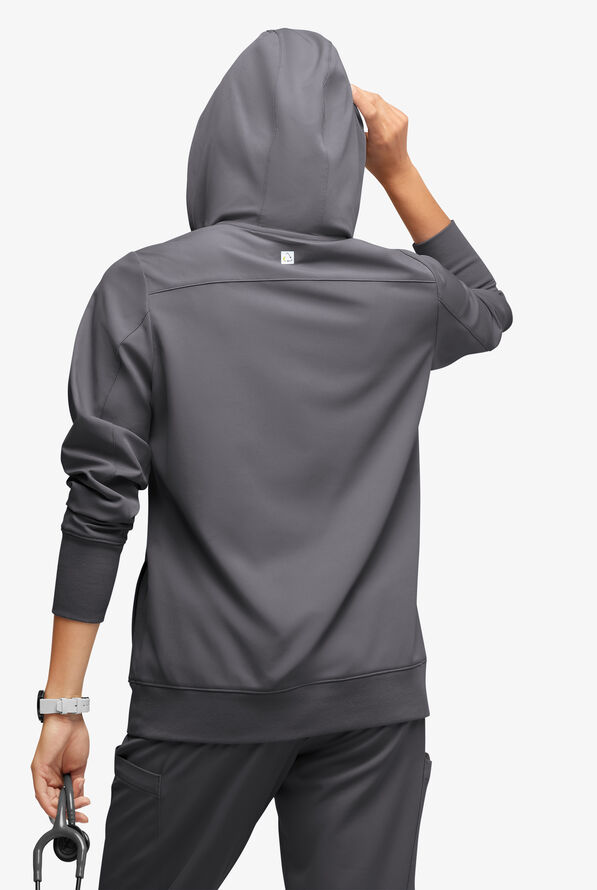 Sudadera médica con capucha ReSurge Jasper con mangas largas y 4 bolsillos para mujer - Pewter - 4
