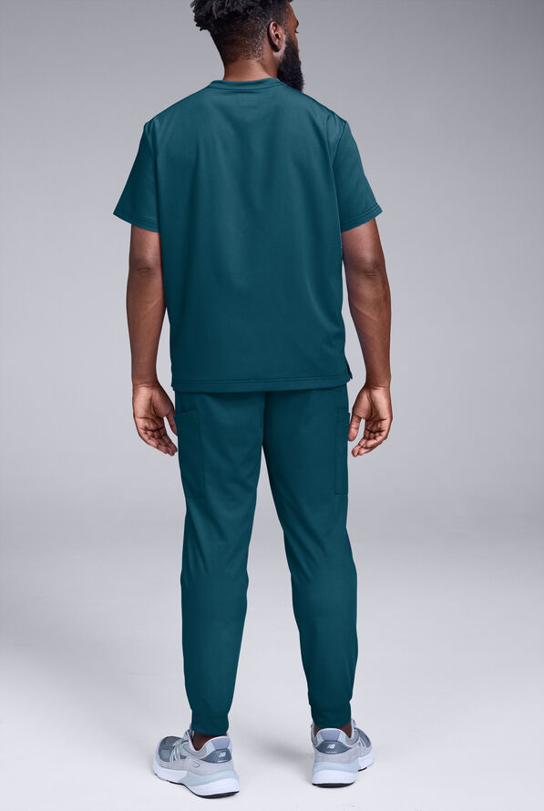Conjunto de uniforme m&eacute;dico Hypothesis S-R Shift Ready estilo jogger con cuello redondo para hombre - Caribbean Blue - 5