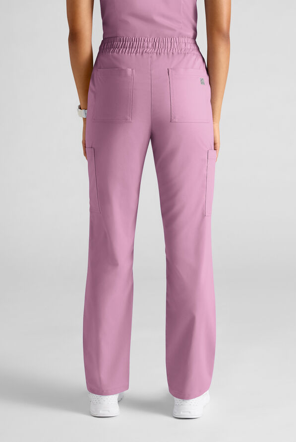 Butter-Soft STRETCH FLXTEK+ Women's 8-Pocket Straight Leg Cargo Scrub Pants - Smokey Mauve - 2
