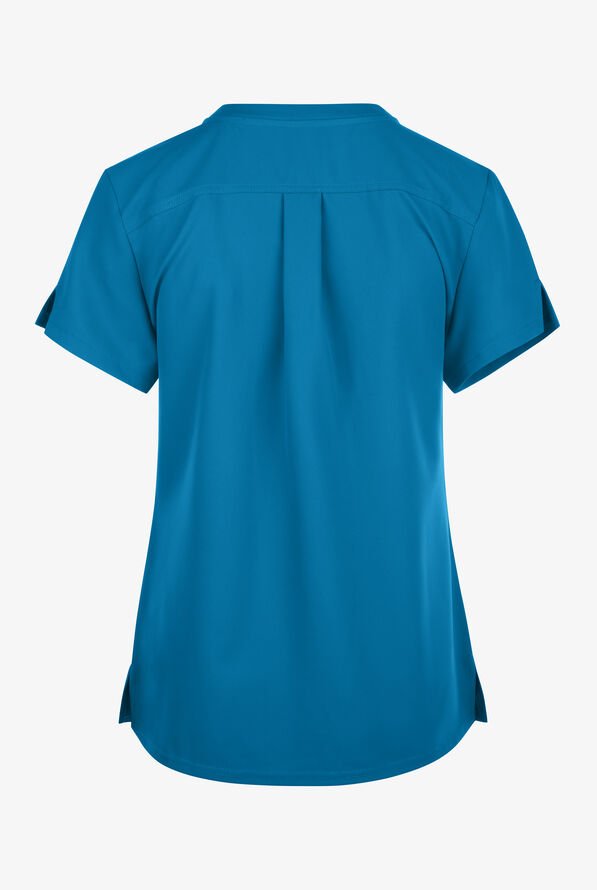 Med Couture Insight Women's 1-Pocket Tuck In V-Neck Scrub Top - Ocean Abyss - 2