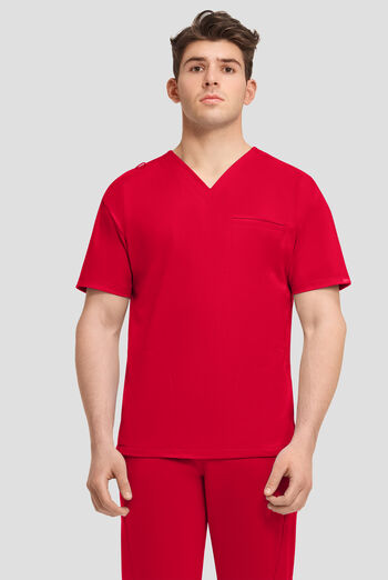 Camisa m&eacute;dica Cherokee Achieve STRETCH de corte holgado con cuello en V y 3 bolsillos para hombre