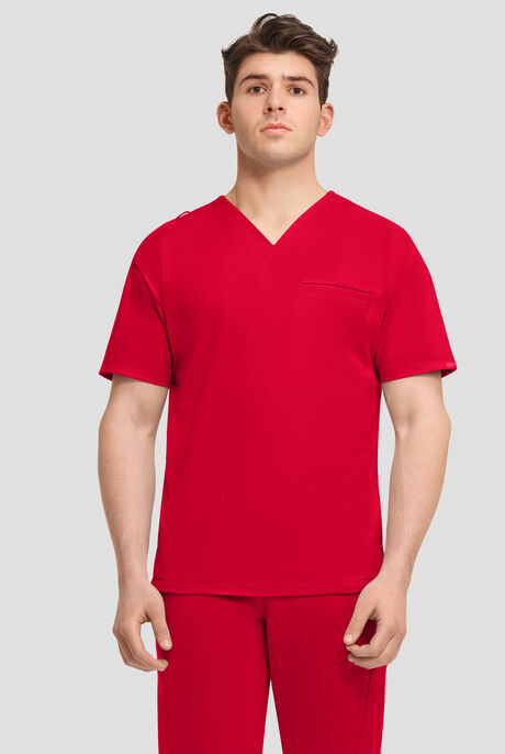Cherokee Achieve Men's 3-Pocket STRETCH Relaxed V-Neck Knit Scrub Top