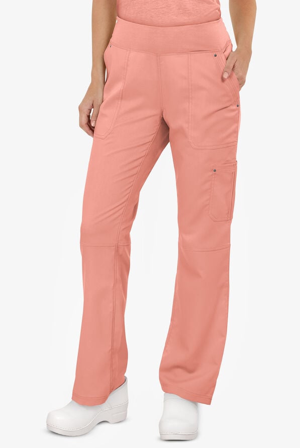 Healing Hands Purple Label Tori Women's 5-Pocket STRETCH Yoga Scrub Pants - Velvet Peach - 1
