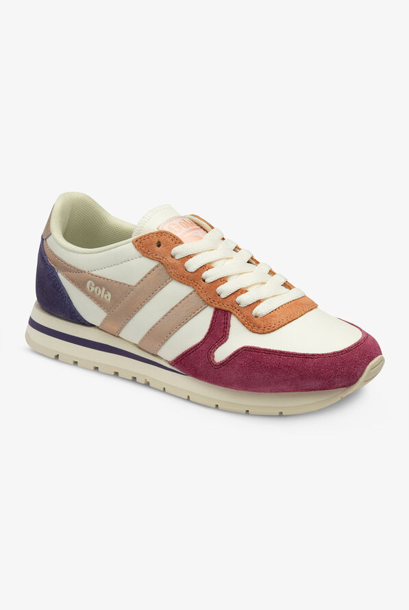 Zapatillas deportivas de enfermería Gola Daytona Quadrant Off White/Cerise/Rose Gold con cordones para mujer - null - 1