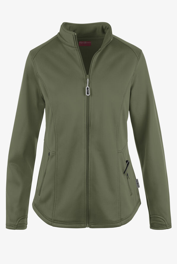Chaqueta médica Zavate Ava Therese Megan de felpa con 2 bolsillos para mujer - Olive - 1