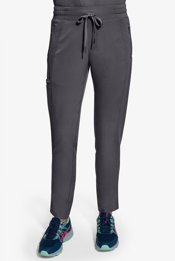 Healing Hands 360 Niko Women's 4-Pocket STRETCH Rib Knit Waistband Drawstring Scrub Pants - Pewter - 1