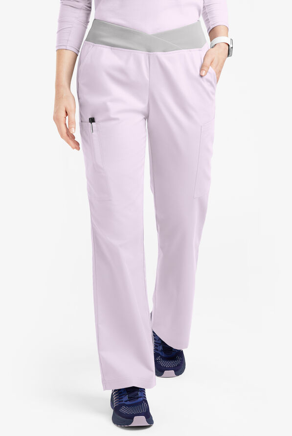 Pantalón médico Butter-Soft Originals Tall de tiro medio y cintura cruzada con piernas anchas y 7 bolsillos para mujer - Orchid Petal/Silver - 1