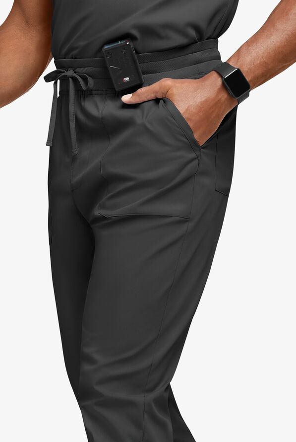 UA Exclusive Cherokee Workwear Professionals Active Men's 5-Pocket STRETCH Jogger Scrub Pants - Black - 2