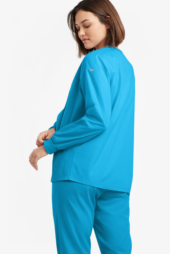 Butter-Soft Originals Women's 3-Pocket Warm-up Scrub Jacket - Turquoise - 4
