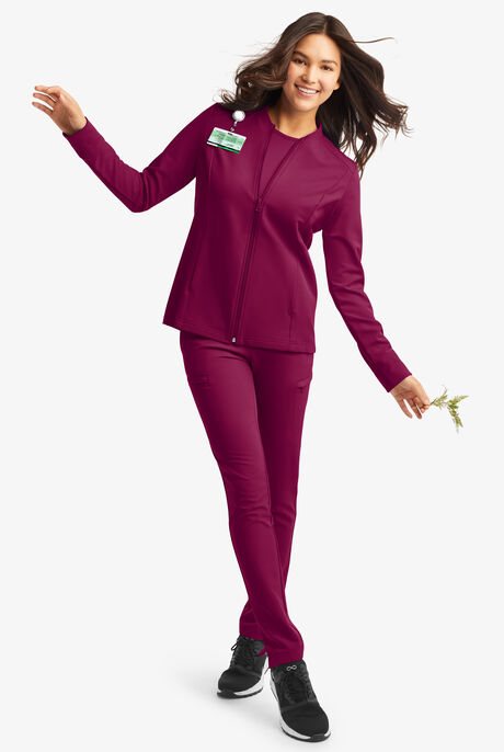 Chaqueta médica manga larga ReSurge Quartz con 6 bolsillos y cremallera para mujer