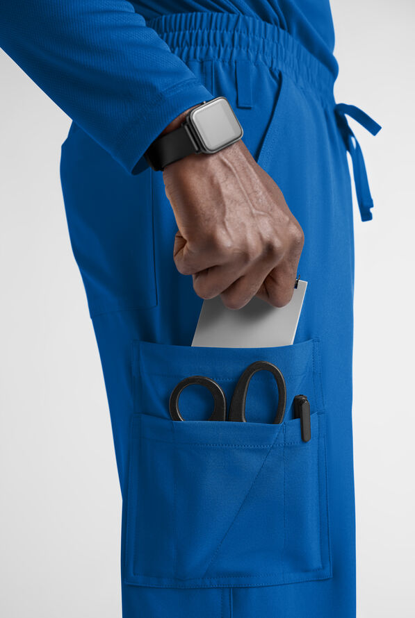 Easy STRETCH Men&rsquo;s 10-Pocket Scrub Pant - Royal - 5