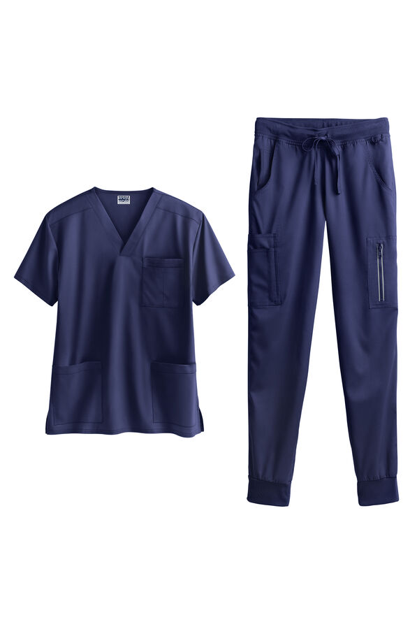 Strictly Scrubs Active STRETCH 14 -Pocket Unisex Scrub Set - Navy - 1