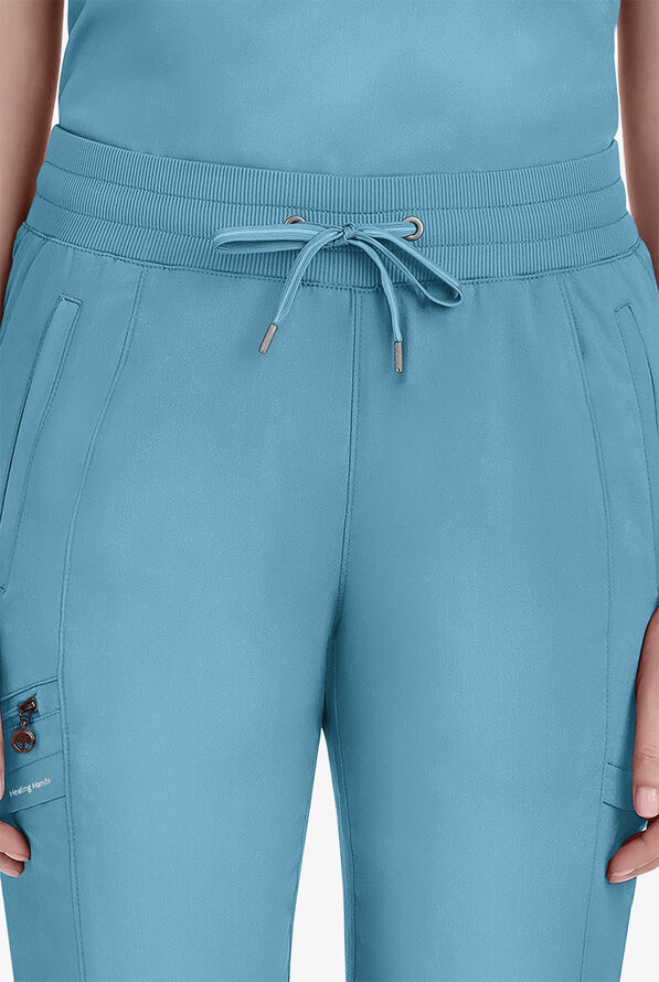 Healing Hands Purple Label Toby Women's 7-Pocket STRETCH Jogger Drawstring Scrub Pant - Spectra Blue - 3