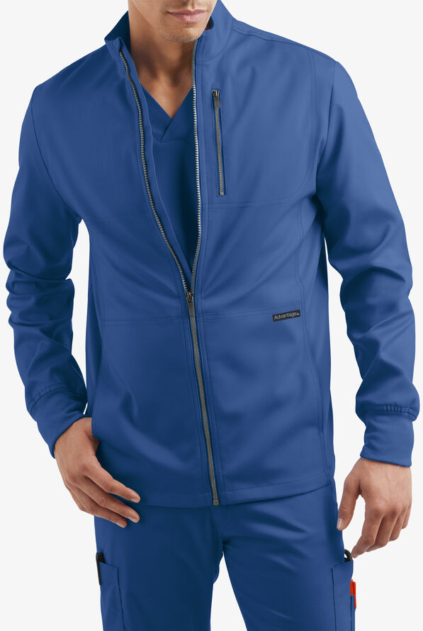 Advantage STRETCH Men's 4-Pocket Zip Front Warm-Up Scrub Jacket - Royal - 6