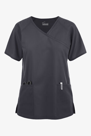 Butter-Soft Originals Women's 3-Pocket Mock Wrap Raglan Sleeve Scrub Top