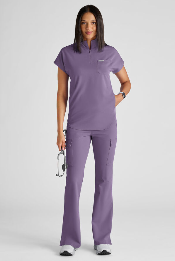 Blusa médica ReSurge Rhine de corte holgado (oversized) con 5 bolsillos para mujer - Purple Dusk - 7