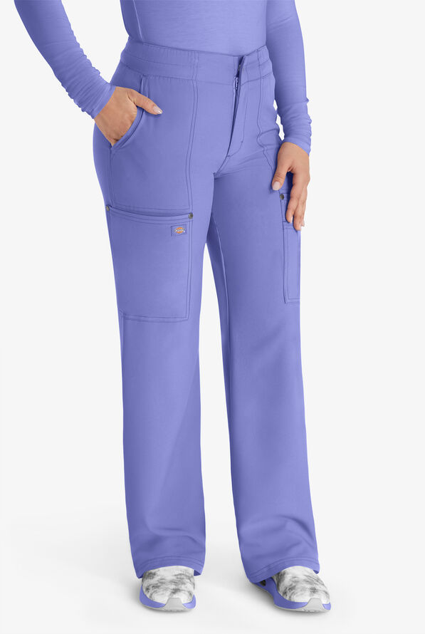 Dickies EDS NXT Women's 5-Pocket Straight Leg Cargo Scrub Pants - Ceil Blue - 1
