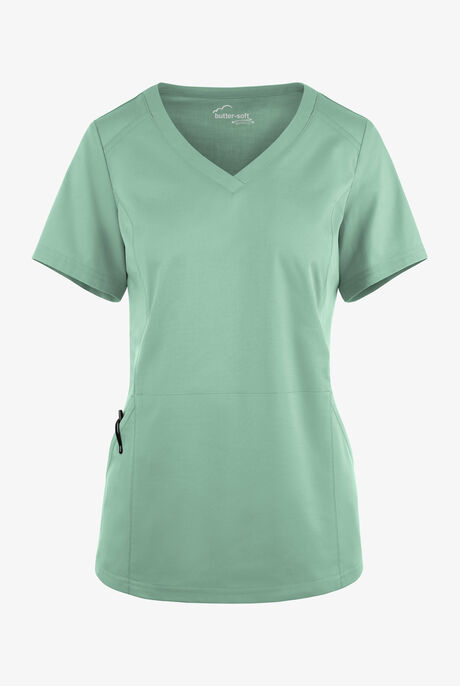 Butter-Soft STRETCH Women's 3-Pocket V-Neck Knit Panelled Scrub Top