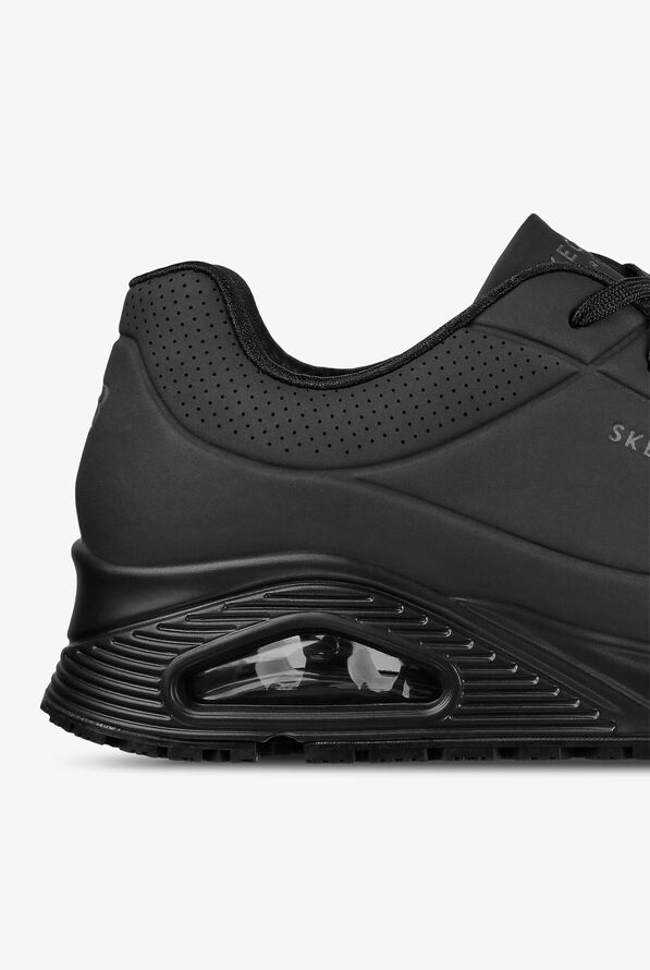 Skechers Work Men's Uno Sutal w/ Skech-Air Athletic Lace Up Shoes - Black - 4