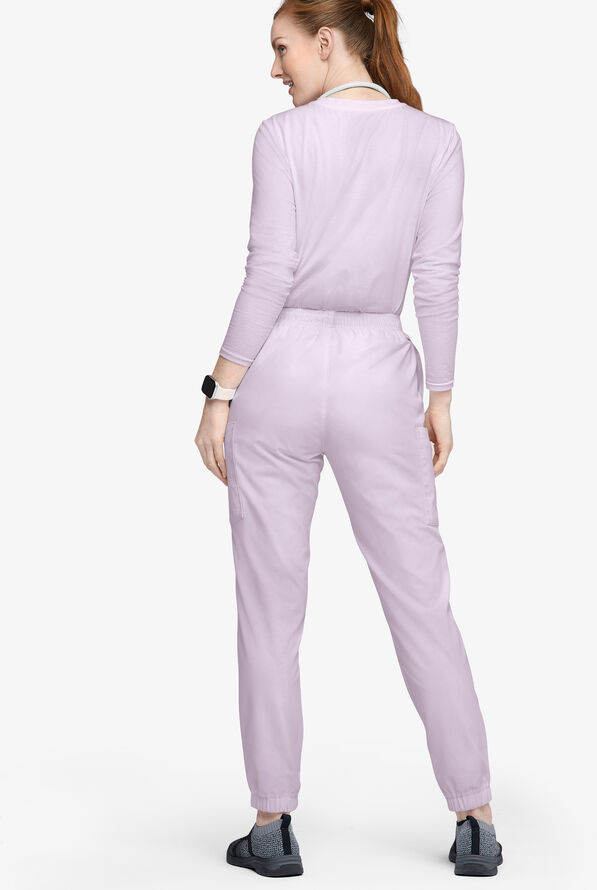 Butter-Soft Originals Women's 7-Pocket Tapered Jogger Cargo Scrub Pants - Petite - Orchid Petal - 3