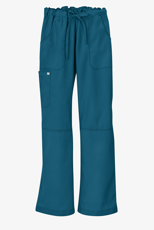 Pantal&oacute;n m&eacute;dico Butter-Soft Core by UA&trade; Petite con cord&oacute;n y 6 bolsillos para mujer - Caribbean Blue - 4
