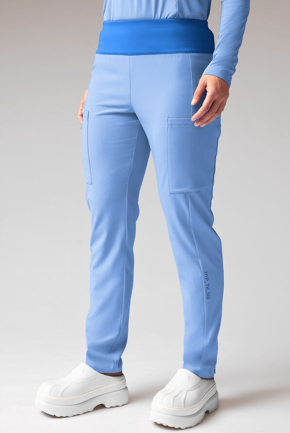 Hypothesis Dynama Y-Pant Women&rsquo;s 7-Pocket Yoga-Inspired Scrub Pant - Ceil/Royal - 1