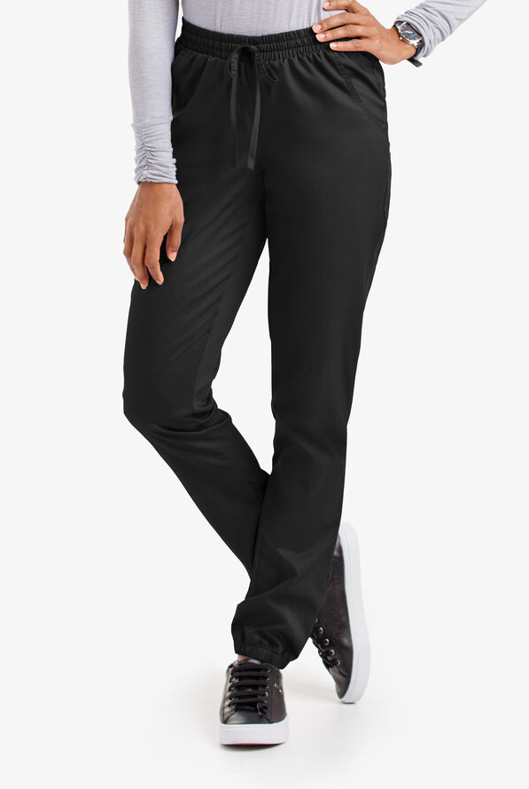 Pantal&oacute;n m&eacute;dico UA Butter-Soft STRETCH estilo jogger con 5 bolsillos para mujer - Black - 1