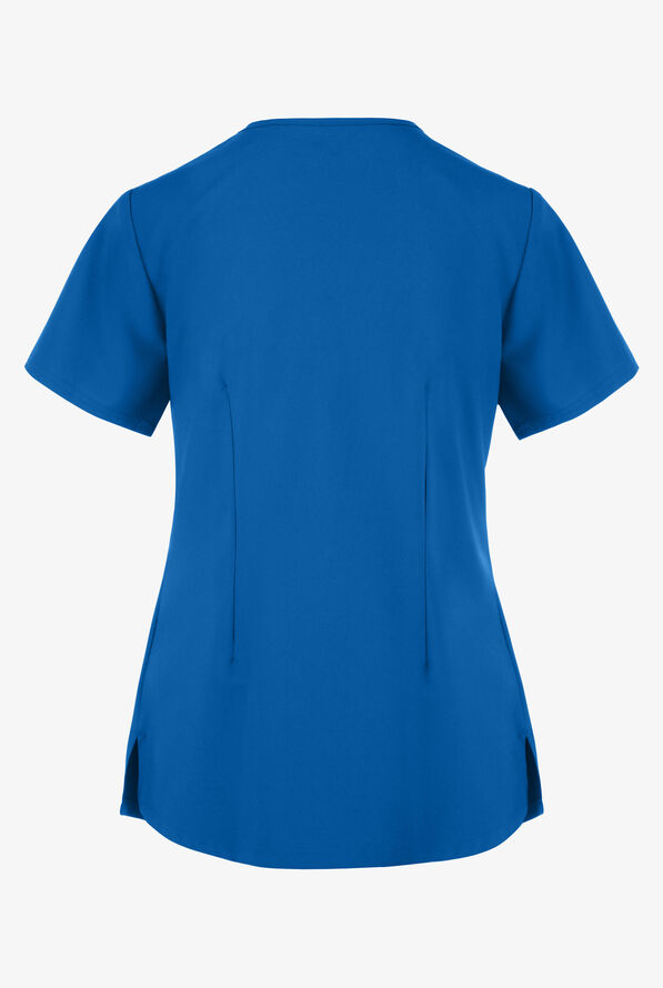 Blusa m&eacute;dica Easy STRETCH Leila con ojales con lazos y 3 bolsillos para mujer - Royal - 4