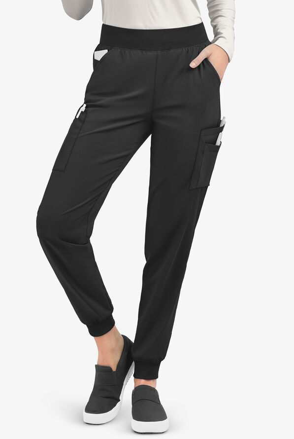 Pantalón médico Easy STRETCH Mila estilo jogger con 5 bolsillos para mujer - Onyx Black - 1